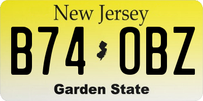 NJ license plate B74OBZ