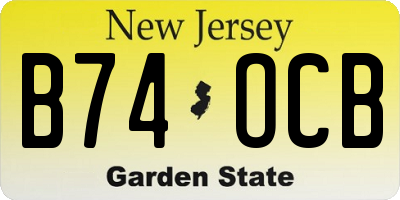 NJ license plate B74OCB
