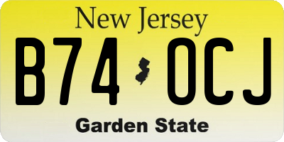 NJ license plate B74OCJ