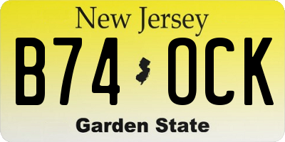 NJ license plate B74OCK