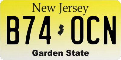 NJ license plate B74OCN