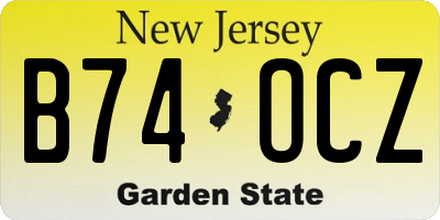 NJ license plate B74OCZ