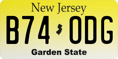 NJ license plate B74ODG