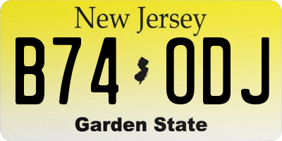 NJ license plate B74ODJ