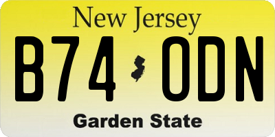 NJ license plate B74ODN