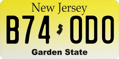 NJ license plate B74ODO