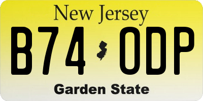 NJ license plate B74ODP