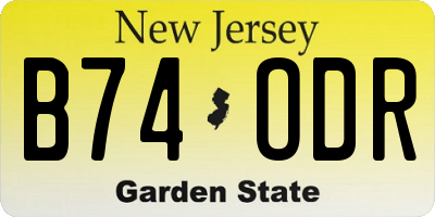 NJ license plate B74ODR
