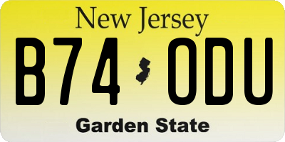 NJ license plate B74ODU