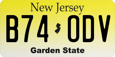 NJ license plate B74ODV