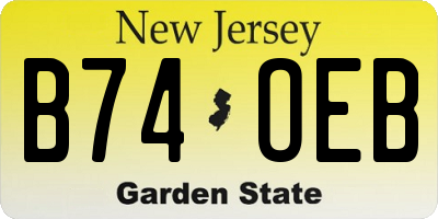 NJ license plate B74OEB