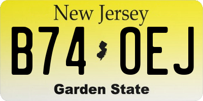 NJ license plate B74OEJ