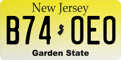 NJ license plate B74OEO
