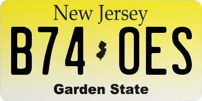 NJ license plate B74OES