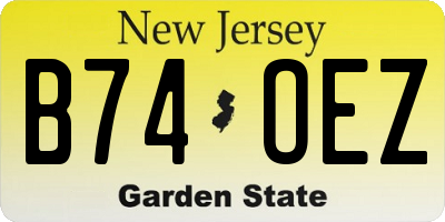 NJ license plate B74OEZ