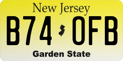 NJ license plate B74OFB