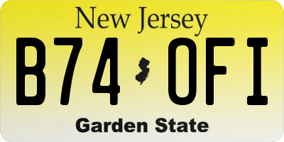 NJ license plate B74OFI