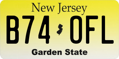 NJ license plate B74OFL