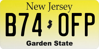 NJ license plate B74OFP