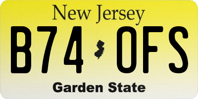 NJ license plate B74OFS