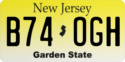 NJ license plate B74OGH
