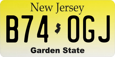 NJ license plate B74OGJ