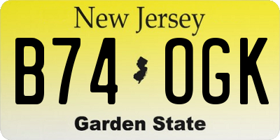 NJ license plate B74OGK