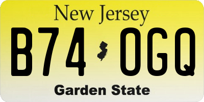 NJ license plate B74OGQ