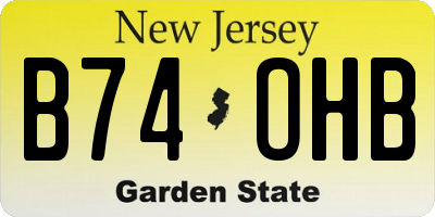 NJ license plate B74OHB