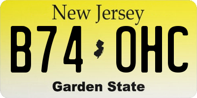 NJ license plate B74OHC