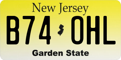 NJ license plate B74OHL