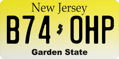 NJ license plate B74OHP