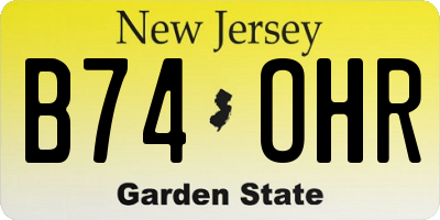 NJ license plate B74OHR