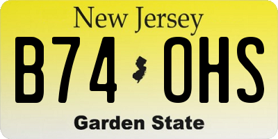NJ license plate B74OHS