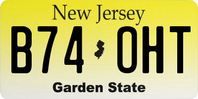 NJ license plate B74OHT