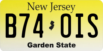 NJ license plate B74OIS