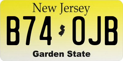 NJ license plate B74OJB