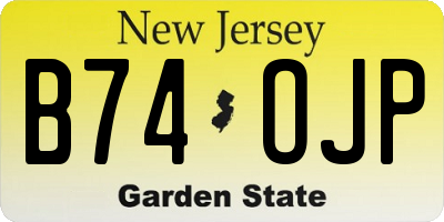 NJ license plate B74OJP