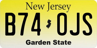 NJ license plate B74OJS