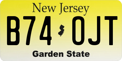 NJ license plate B74OJT