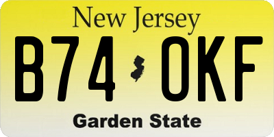 NJ license plate B74OKF