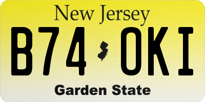NJ license plate B74OKI