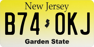 NJ license plate B74OKJ