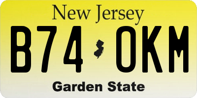 NJ license plate B74OKM