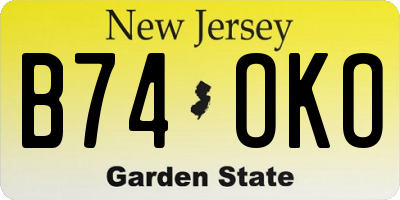 NJ license plate B74OKO