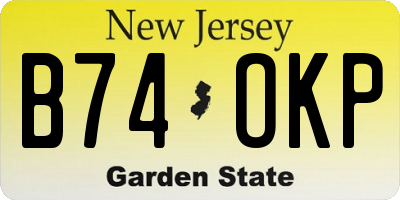 NJ license plate B74OKP