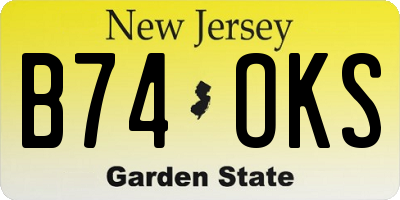 NJ license plate B74OKS