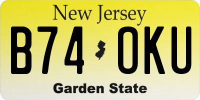 NJ license plate B74OKU