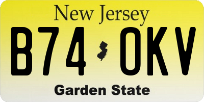 NJ license plate B74OKV