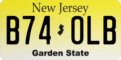 NJ license plate B74OLB